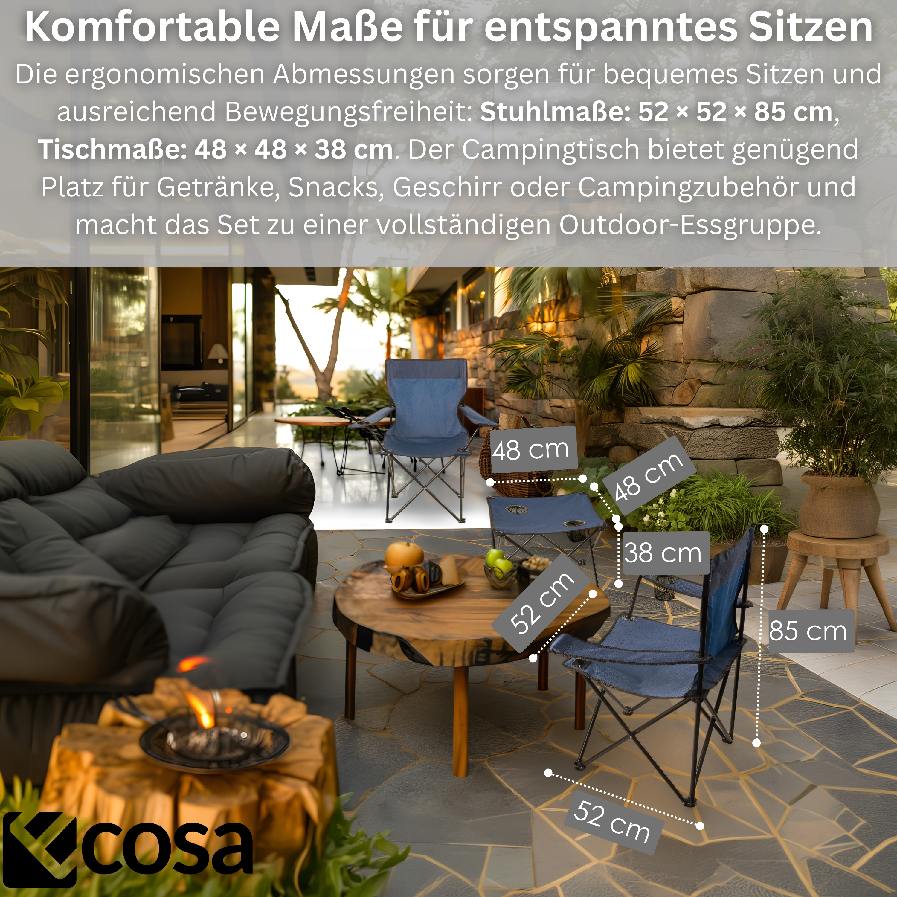 Ecosa EO-5093 Camping Set zwei Stühle und  ein Tisch