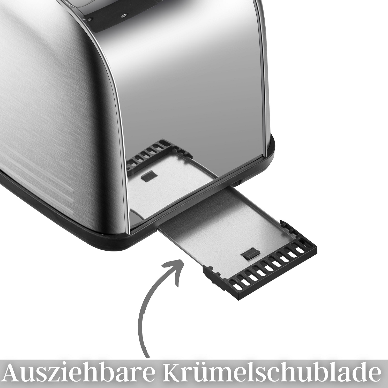 Steinborg 2 Scheiben Edelstahl Toaster | Mit Brötchenaufsatz