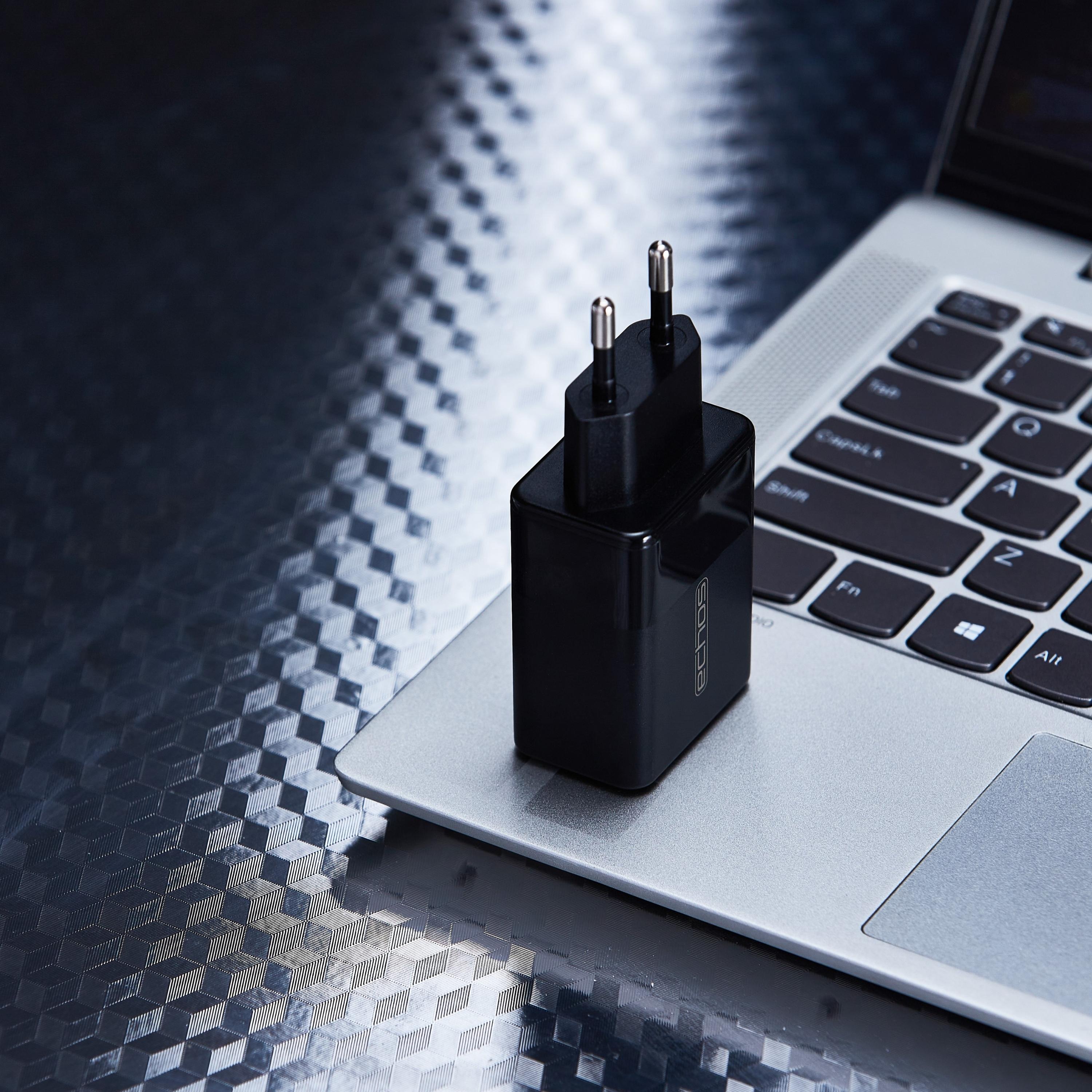 Echos 33W Dualport USB-C + USB-A Schnellladegerät | QC3.0, PD und PPS Echos 33W Dualport USB-C + USB-A Schnellladegerät | QC3.0, PD und PPS