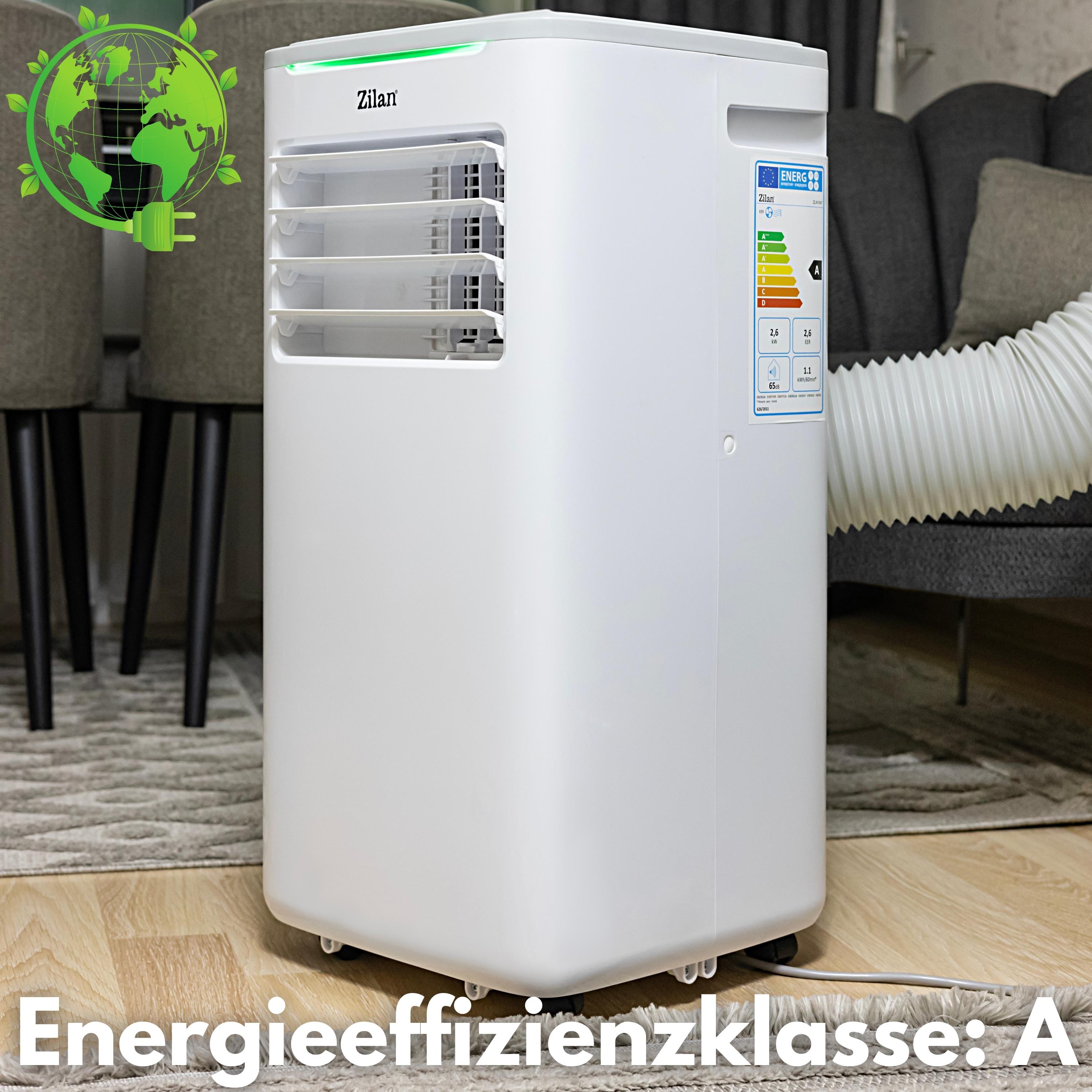 Zilan Klimaanlage 3in1 wifi mobil Fensterabdichtung mit Abluftschlauch Fernbedienung