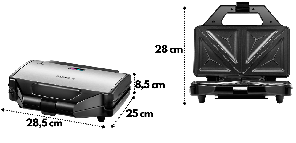 Steinborg XXL Sandwichmaker Anti-Haftbeschichtung 1000 W