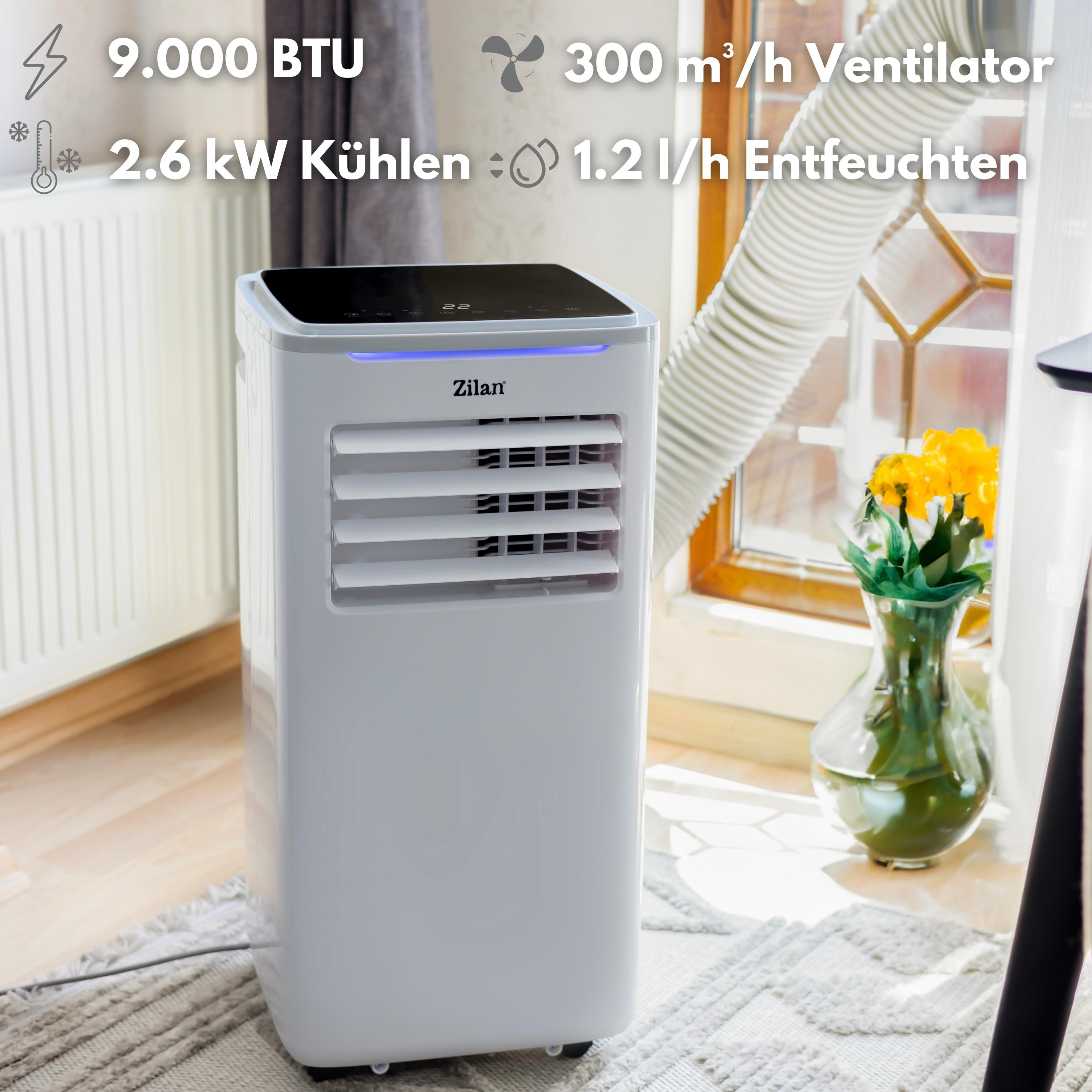 Zilan Klimaanlage 3in1 wifi mobil Fensterabdichtung mit Abluftschlauch Fernbedienung