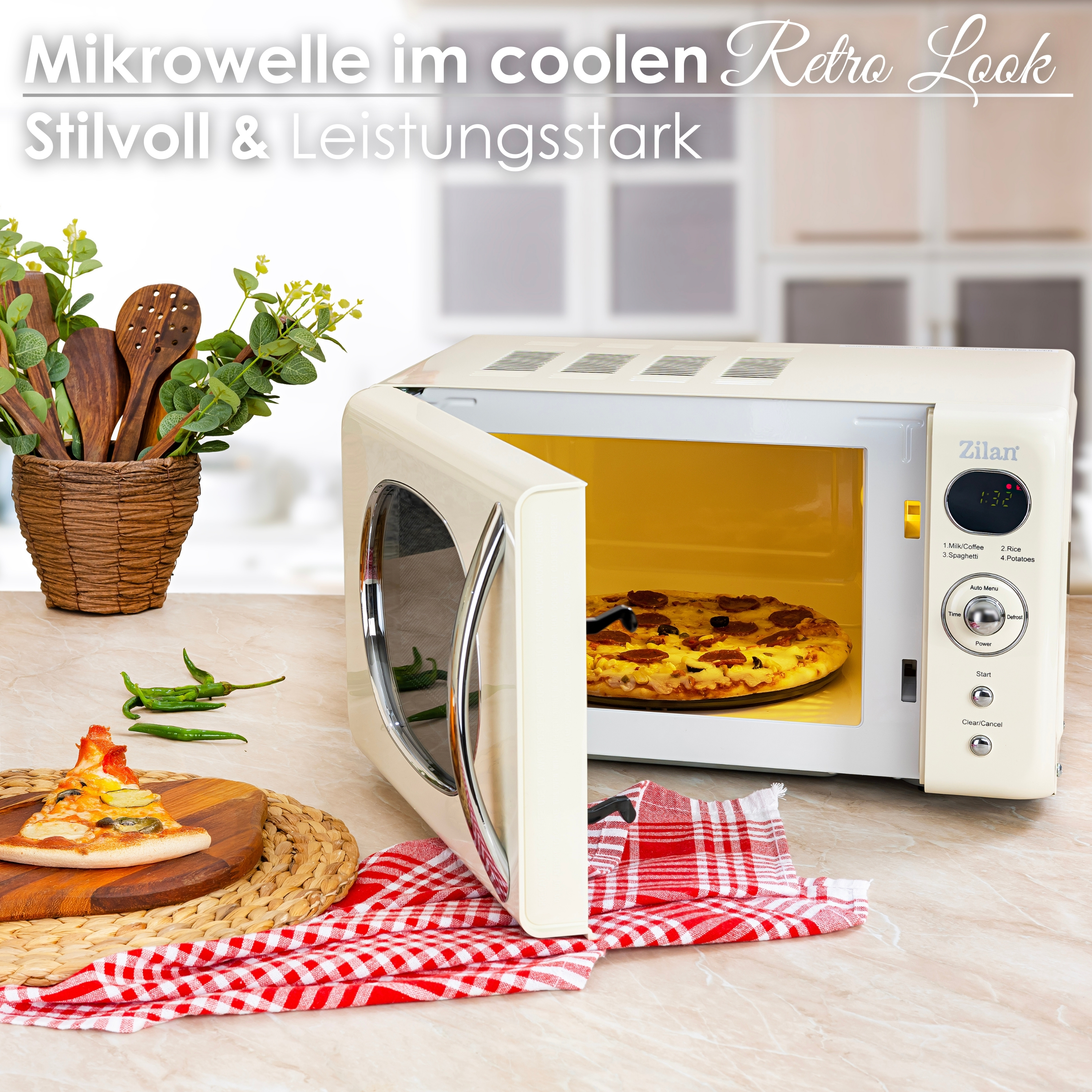 Zilan ZLN-1245 Mikrowelle Retro