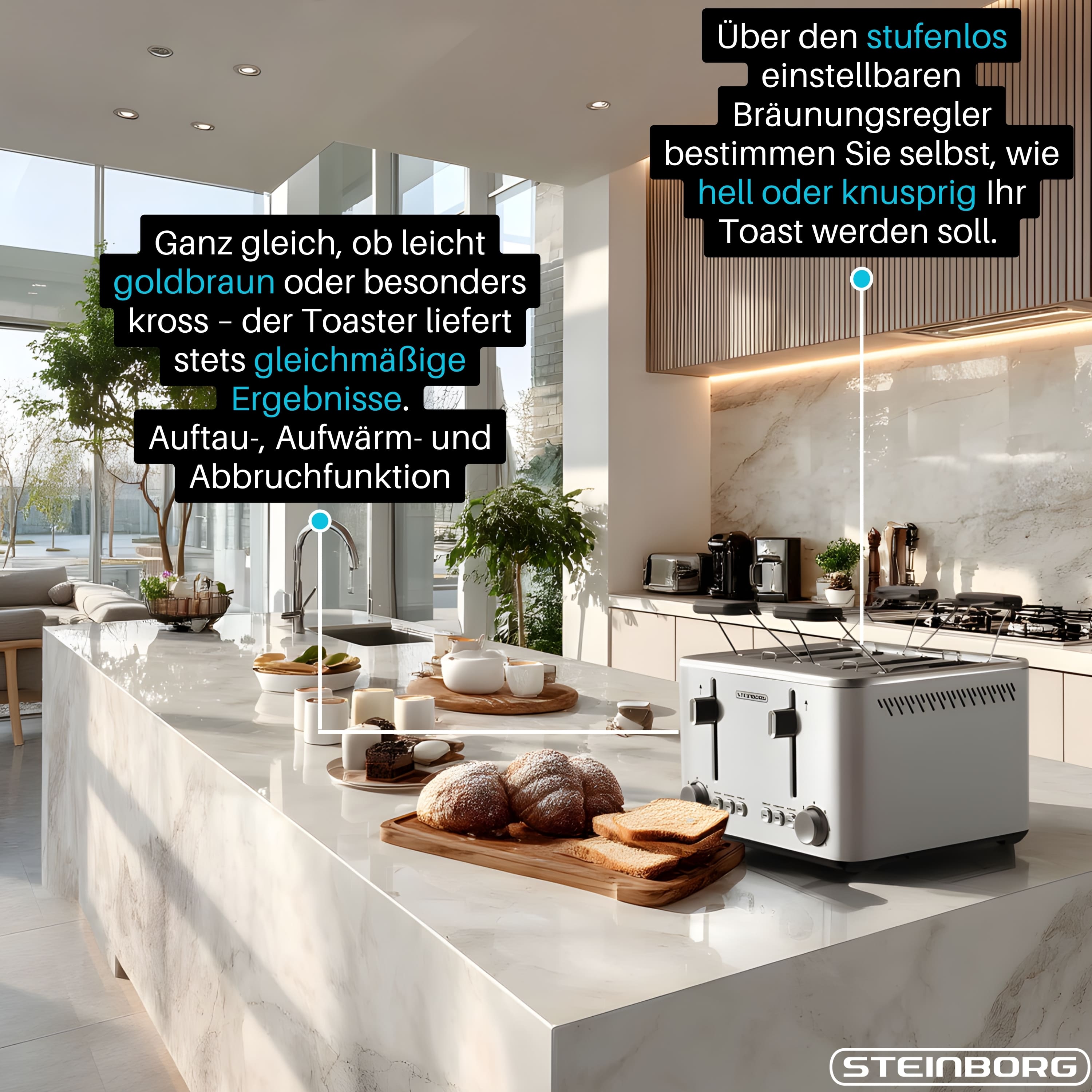 Steinborg SB-2250 Toaster 4 Silce