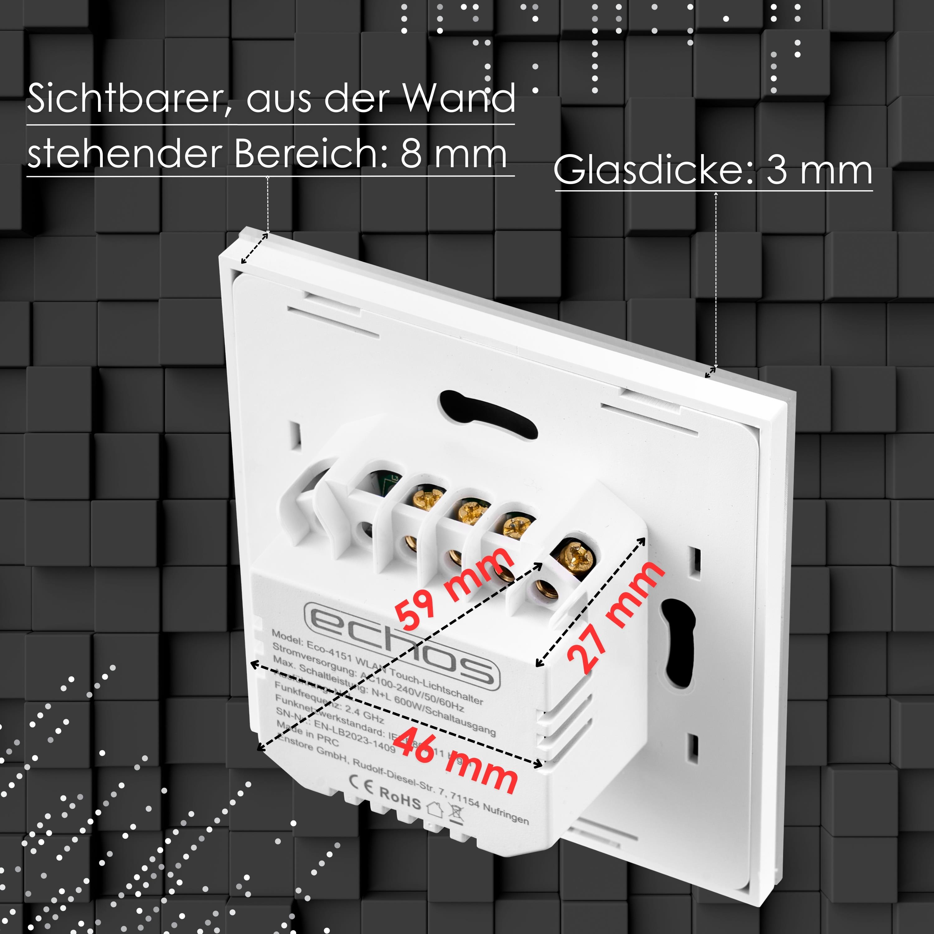 Echos Eco-4151 2er WLAN Touch-Lichtschalter