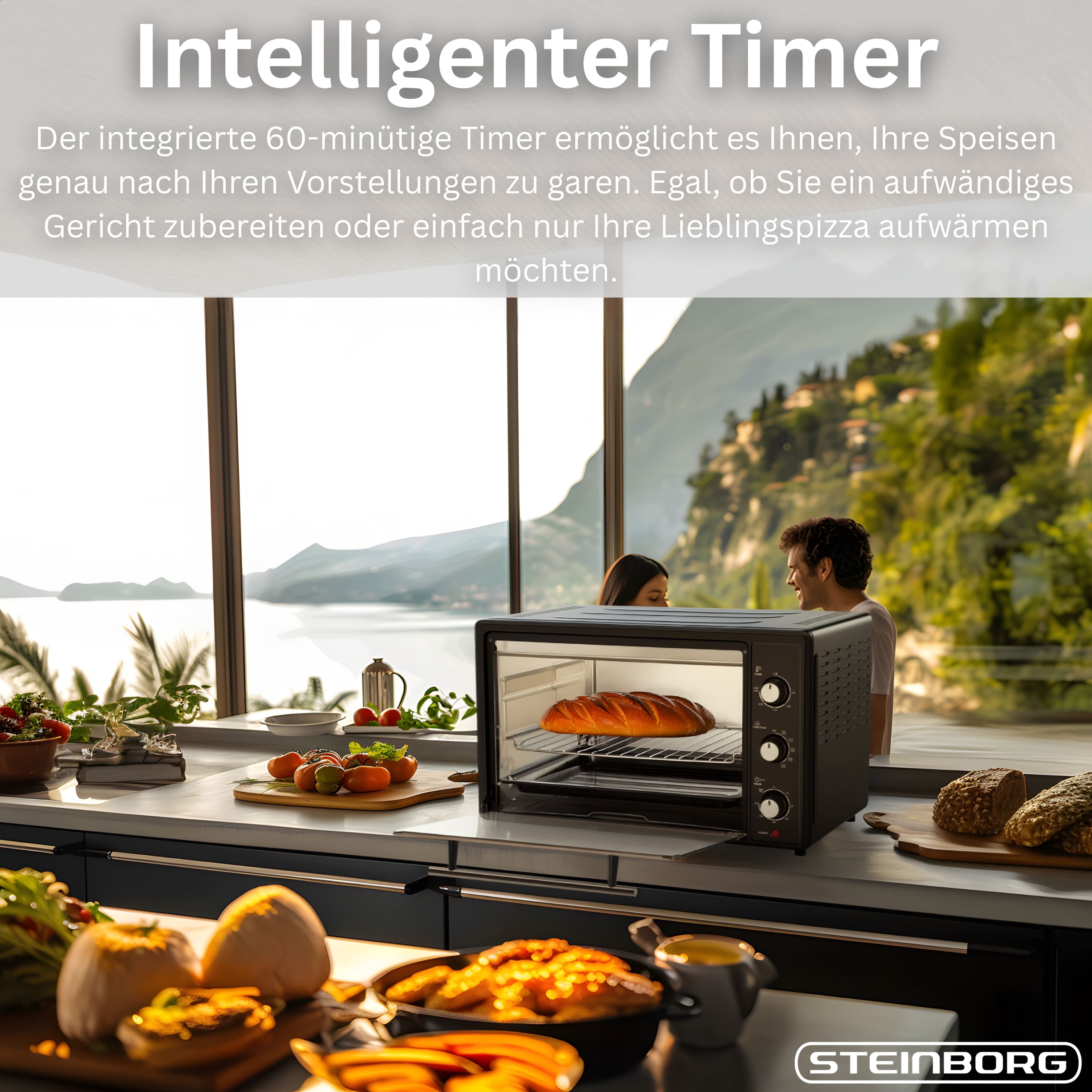 Steinborg SB-3014 Backofen 45L Schwarz